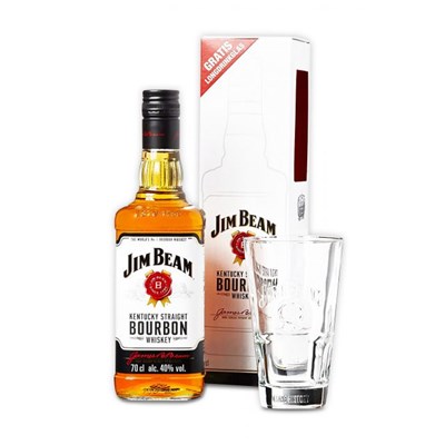 Jim Beam Kentucky Straight Bourbon With Branded glass